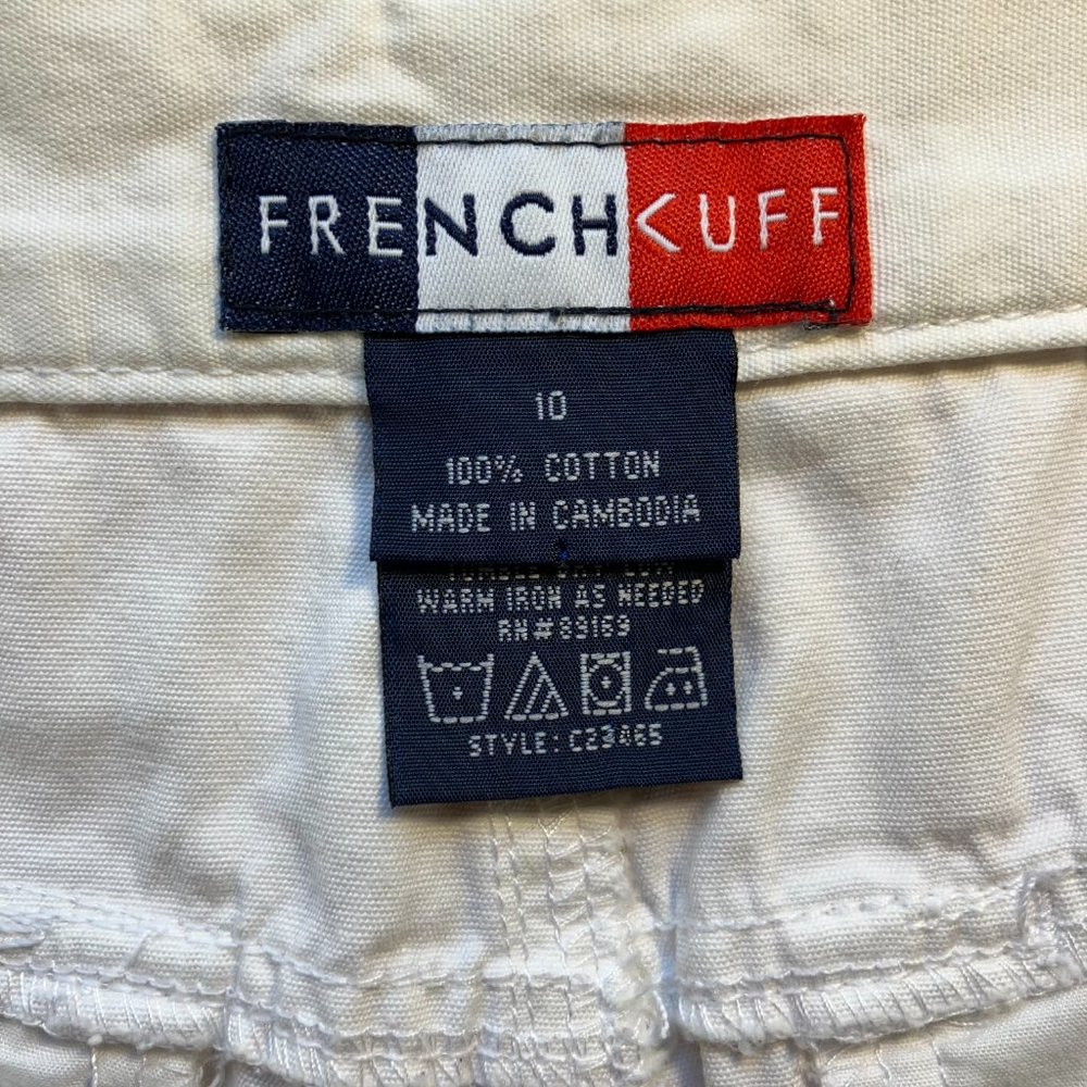 French Cuff White Cotton Skirt Size 10 - Picture 4 of 5